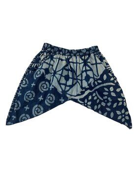 Sacred Threads S Cotton Denim Patchwork Skirt Elastic Waist Boho Festival Hippie